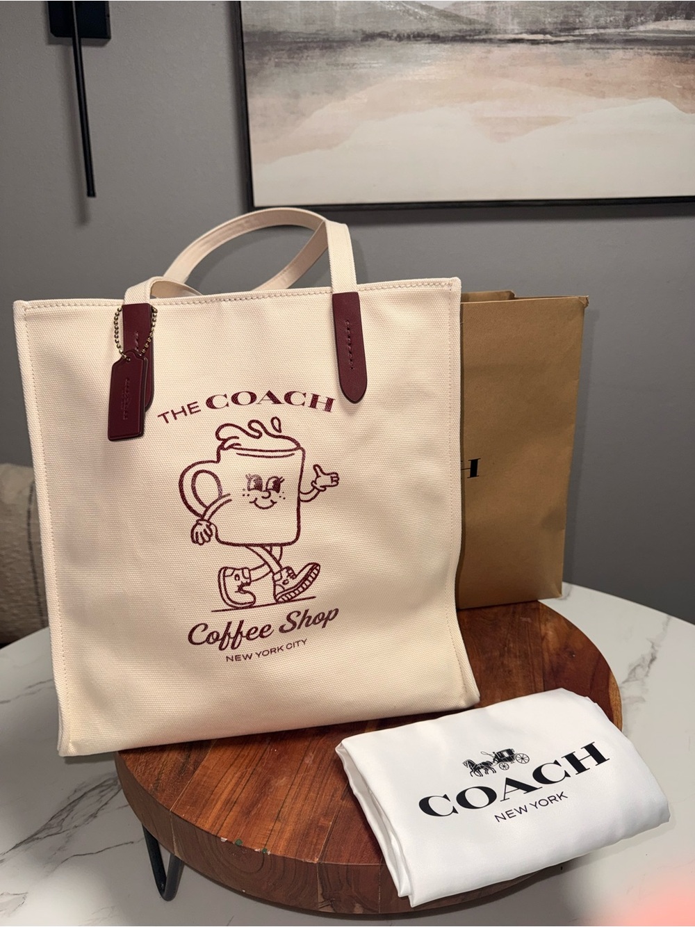 Coach Coffee Shop Tote with dust bag